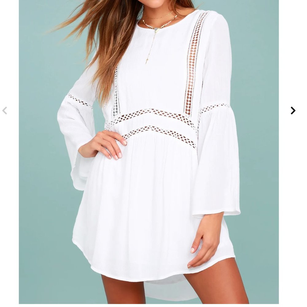 Amuse Society Kensington White Lace Dress - Size Small